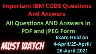 Important Coding Questions || IBM Important Questions With Answers || On 4/25/26-April-2021