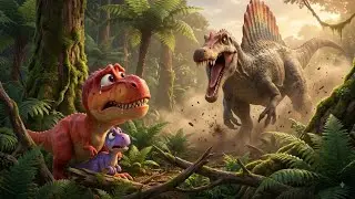 😨 A Giant Dino Attacked the Baby T-Rex!