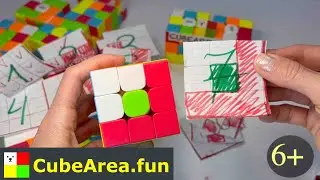 Rubik's cube ART Mosaic 12 cubes lesson by cubearea.fun | We teach kids how to solve a Rubik's cube