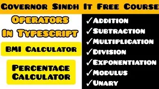 Operators in Typescript || Part 01 || How to Create  BMI and Percentage Calculator in Typescript