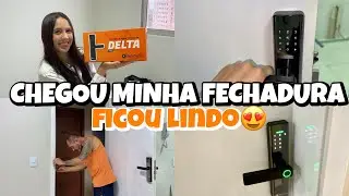 VLOGÃO: FINALMENTE CHEGOU MINHA FECHADURA DIGITAL ELETRÔNICA| colocou led no banheiro🏠🚪✨