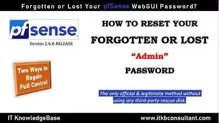 pfSense - Reset Forgotten or Lost 
