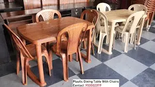 Fibre Plastic Dining Table with 4 Chairs  Available on Mathikere Bangalore 2024