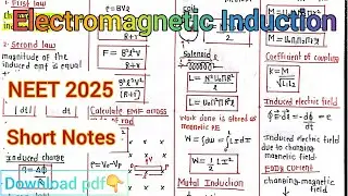 Electromagnetic Induction Short Notes | NEET 2025