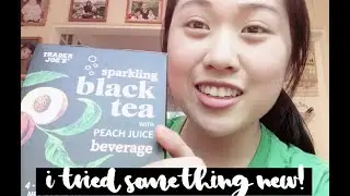 Promise Tries...Trader Joe's Sparkling Black Tea with Peach Juice Beverage?! | Product Review Vlog