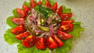 Azerbaijani salad!👌😋Salad - Shamakhi is unreal Delicious salad with Meat🥗