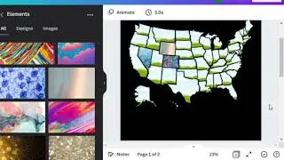 Fill your own CANVA frames USA States Map, Drag and Drop Canva Frames Template