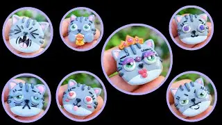 7 DEADLY SINS AS A CAT! Polymer Clay Modelling Tutorial 🤮👑❤️‍🔥💵👿😩🤬
