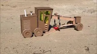 DIY Road grader for leveling soil, snow or sand - Cardboard toy
