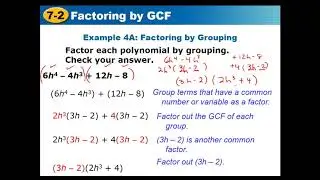 Alg I - 7.2 Part 2 Factoring by GCF