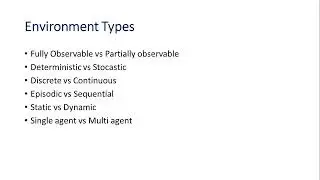 Artificial Intelligence - Agent's Environment Type