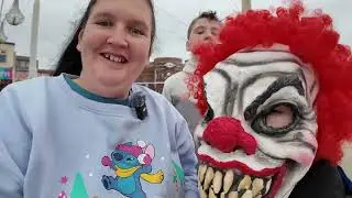Blackpool Promenade, walk, talk & a scary clown  😂