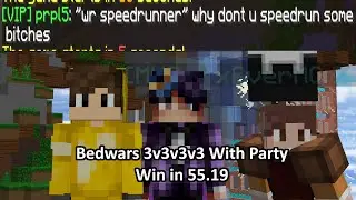 [FWR] Bedwars 3v3v3v3 With Party Win in 55.19