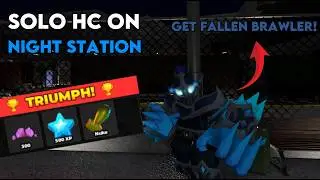 SOLO HARDCORE NIGHT STATION WITH BRAWLER! EASILY GET FALLEN BRAWLER! | Tower defense simulator