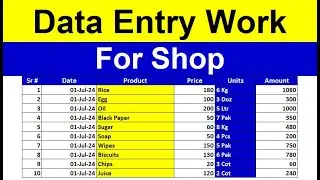 Excel Data Entry Work in Shop #data_entry_in_excel