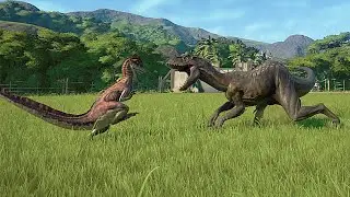 Модифицированный Дейноних против Индораптора в Jurassic World Evolution