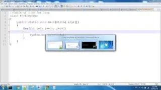 Table of 2  By For Loop In Java Programming