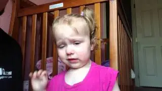 Baby pokes herself in eye