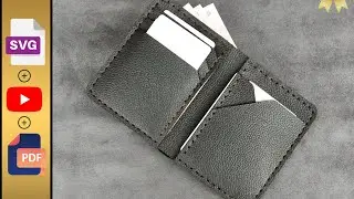 Vertical wallet - small easy to make wallet - PDF file SVG dowload