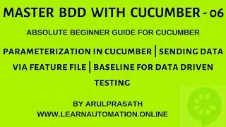 BDD | Cucumber | 06 | Parameterization | Sending Data from feature file to Step definition|Tamil