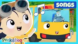 Wheels On The Bus! 🚌🎶| [ 90min LOOP ] Fun Learning Kids Songs @PeekabeansKidsSongs
