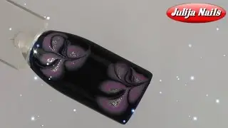 ▶ Дизайн ногтей по мокрому лаку / Рисунок иголкой