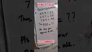 how to solve reasoning math puzzle problem....#solution