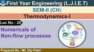 Lec-20_Numericals of Non flow process | Thermodynamics-1 | First year Engineering