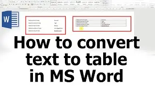 How to convert text to table in MS Word