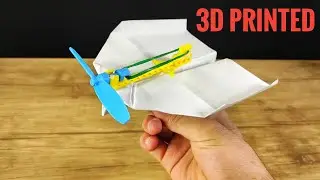 3D Printed Paper Plane Engine - Rubber Band Powered || 3D Printing Timelapse
