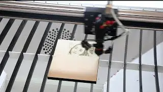 Co2 Laser Machine Engraving Photo On Wood