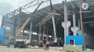 Монтаж кран-балки двумя кранами
