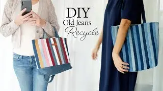 How to make two beautiful designs of straight fabric bags from old jeans