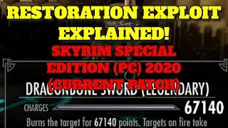 Skyrim Restoration Exploit 2020/21 (skyrim special edition pc NO MODS )