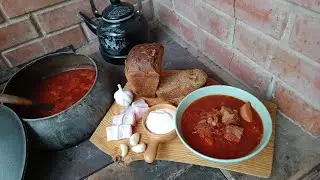 Борщ томленый на печи всю ночь