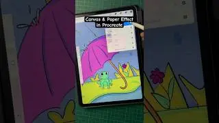 How to add Canvas or Paper look & feel to your artwork in Procreate #procreateforbeginners #shorts