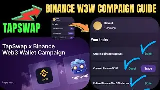 TAPSWAP X BINANCE W3W COMPAIGN TUTORIAL  | Connect BINANCE web3 wallet to TAPSWAP mini app  | #vote