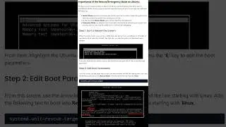 How to boot into Rescue or Emergency mode in ubuntu #shortvideo #linuxcommand #youtubeshort