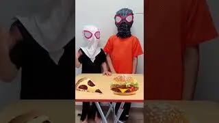 Pizza Vs Hamburger 🍕🍔 Food #spiderman #short #shorts #ytshort