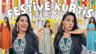 Affordable Festive Kurtis Under ₹999 | Midi Style | Shruti Kothari | Styling tips#ethnicwear#fashion