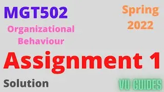MGT502 Assignment 1 Solution Spring 2022 / MGT502 Assignment solution 2022 