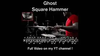 Ghost - Square Hammer - Drum Cover - (with scrolling drum sheet) #drumcover #ghost #drums