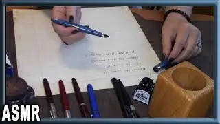ASMR Rummaging Fountain Pens / Vintage Ink Bottle / Writing Sounds