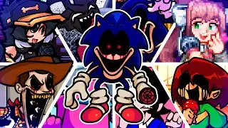 TOO SLOW RERUN but Every Turn a Different Character Sings 🎶⚡ (FNF Sonic.exe Rerun Everyone Sings It)