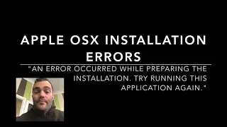 Apple OSX INSTALLATION ERROR 