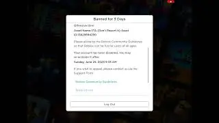 Bad News I Got Banned From Roblox For 3 Days