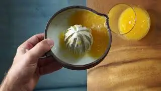 Trimming a wheel-thrown ceramic juicer