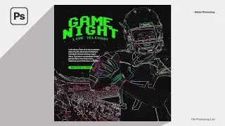 Glowing Edge Sports Social Media Poster Design | Photoshop Tutorial
