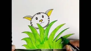 Easy rabbit drawing | rabbit in grass