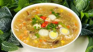Súp TÔM THỊT RAU CỦ thơm ngon, bổ dưỡng. Súp không bị vữa, không bị chảy nước